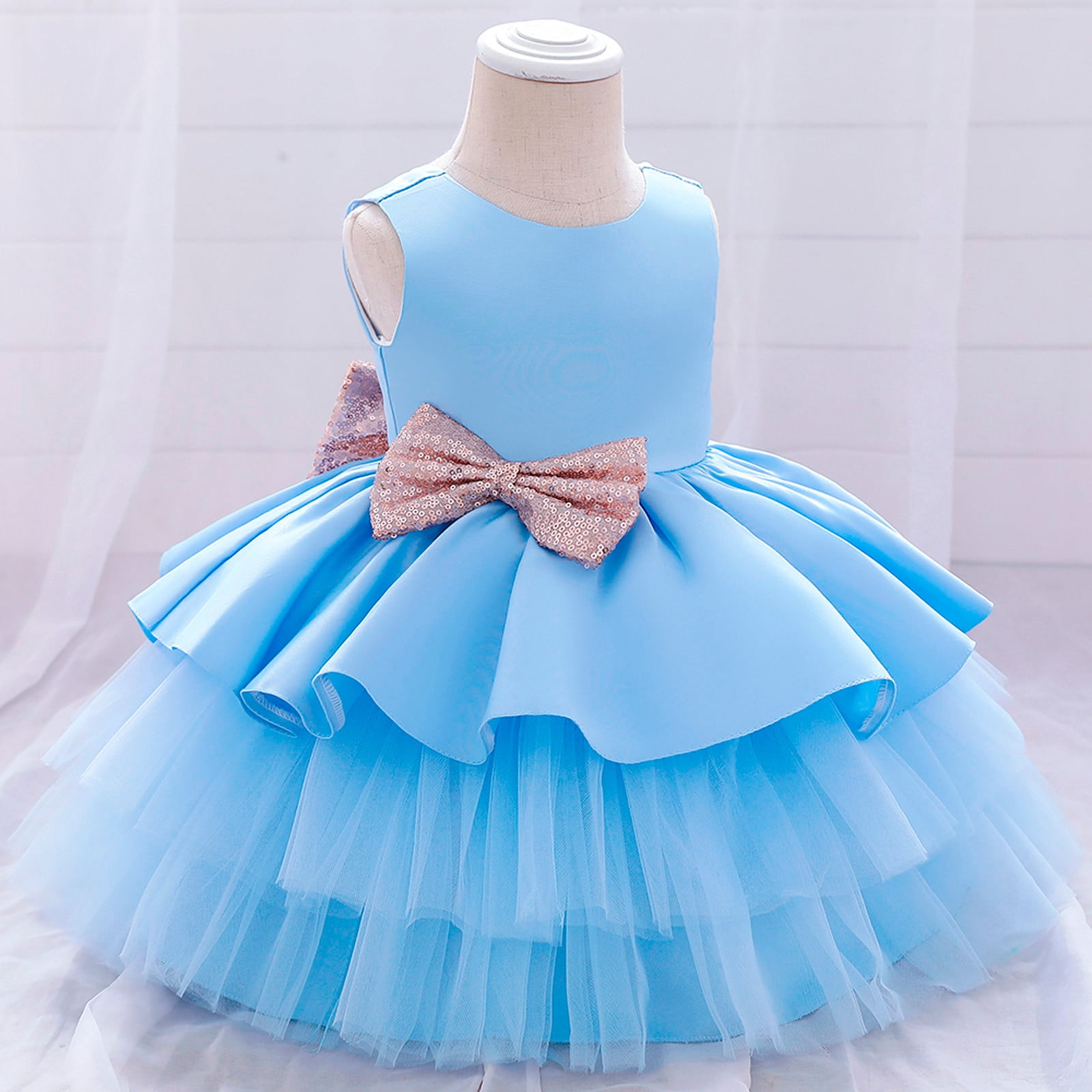Satin and sequins Party Wear Kids Ball Gown at Rs 2500 in Chennai | ID:  21995209062